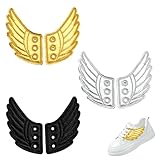 3 Pairs Elegant Gold Angel Wings Shoe Charms,Lace-in Shoe Accessories for Women,Decorative Sneaker Charms for Sneakers,Skates,High Top Canvas Shoes