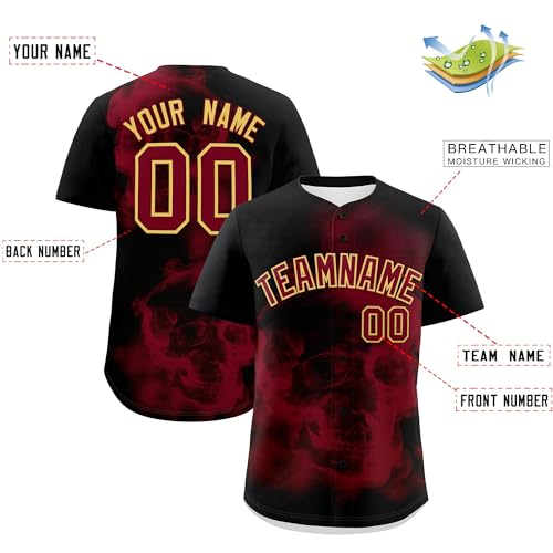 Camiseta personalizada de béisbol con patrón, manga corta - Nombre, número y logo de equipo cosidos para adultos y jóvenes miniatura 2