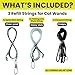 Replacement Strings for Cat Wands, 3 Pieces - Chew-Proof Metal Wire, Durable No Tangle Transparent Fishing Line and Paracord String - Heavy Chewers Refill Strings with Universal Clasps for All Toys