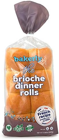 bakerly Brioche Dinner Rolls Pack of 4, 8-Count (32 Total Brioche Dinner Rolls)