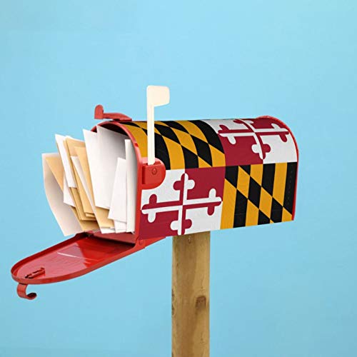 Image of Dujiea Maryland Flag Mailbox Wraps - Waterproof Magnetic Post Box Cover, Large Size 25.5 inch L x 21 inch W - Garden Yard Outside Farmhouse Home Decor