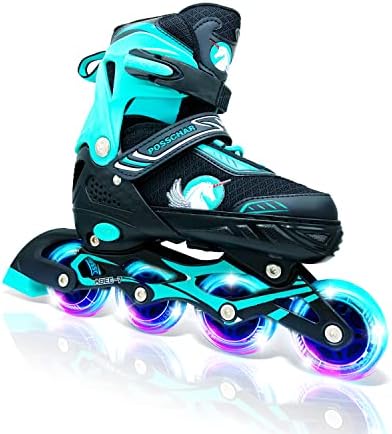 Adjustable Inline Skates, Roller Blades for Girls Kids Women, Roller Skates with 8 Illuminating Pu Wheels, Outdoors High Performance Rollerblades for Beginners..