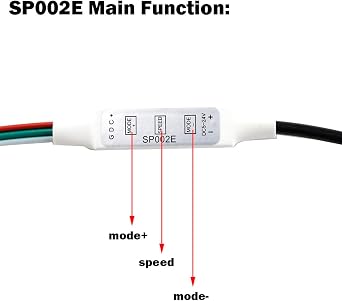 USB led Strip Light Controller for WS2812B SK6812 RGB (NOT RGBW) addressable Pixels Strip USB mini 3 Keys SP002E
