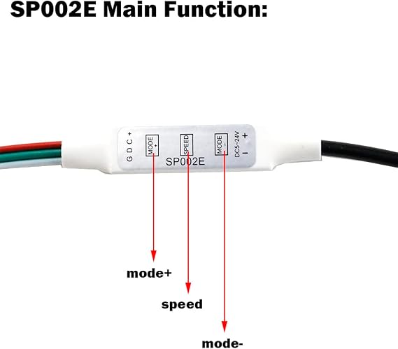 USB led Strip Light Controller for WS2812B SK6812 RGB (NOT RGBW) addressable Pixels Strip USB mini 3 Keys SP002E
