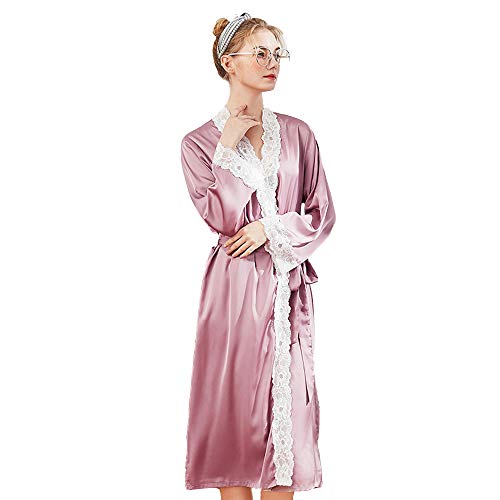 Peignoir court en satin BaronHong pour femme en taille L et coloris lilas