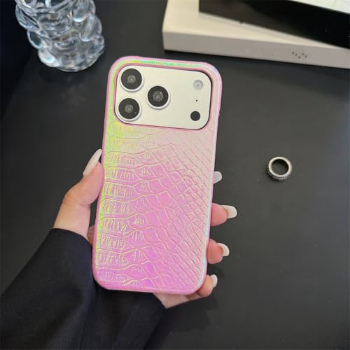 Coque laser iPhone 14 Pro Max rigide rose antichoc de luxe