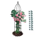 Garden Obelisk Trellis for Climbing Plants Outdoor 6.3 Feet Tall Rose Heavy Duty Metal Trellis Plant Support for Vines Clematis Flowers, Bronze