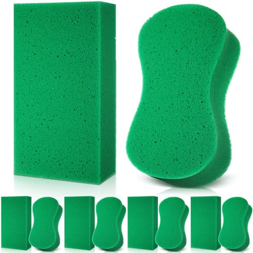 Image of Tioncy 10 Pcs Large Sponge Bulk - Multipurpose Cleaning Sponge for Car Wash, Tile Grout, Boat Bail, Household Cleaning - 8.7 x 4.7 x 2.6 Inch