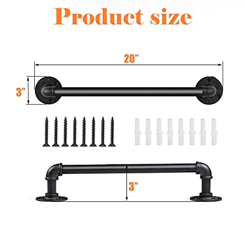 Industrial Pipe Towel Rack Towel Bar 20 Inch, Heavy Duty Wall Mounted Rustic Farmhouse Bath Towel Holder For Bath Bathroom Kitchen #TOP1