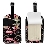 Lot d'étiquettes en cuir imprimé vélo pour bagages de voyage Neast pour homme et femme