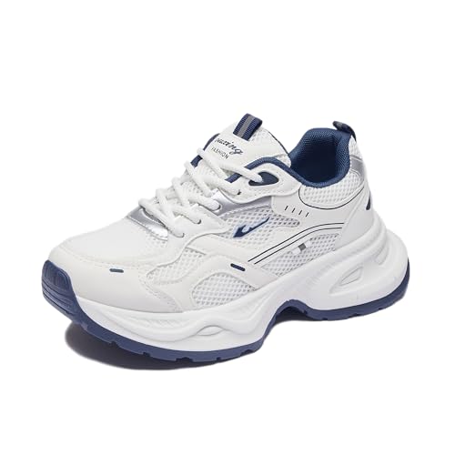 Women's Fashion Chunky Sneakers Breathable Mesh Platform Sneakers Retro Lace-Up Casual Tennis Shoes