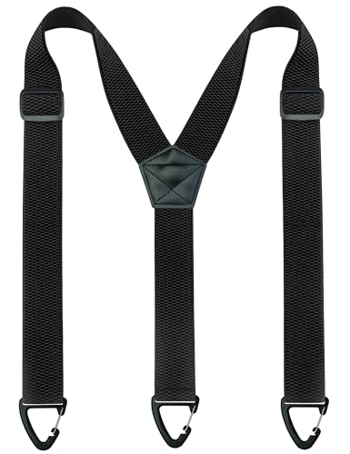 RBOCOTT Hidden Black Braces Suspender for Men Under Clothes with 3 Snap Loop(1.48 Wide)(1)