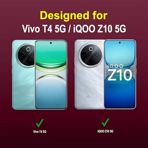 Image of amazon basics Back Case Cover for Vivo T4 5G | Compatible for Vivo T4 5G Back Cover | Liquid Silicon Magic Case with Camera Protection | Plum