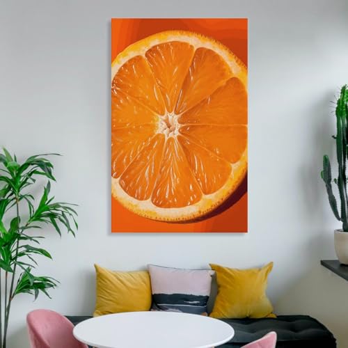 Toile murale orange moderne et esthétique pour salon