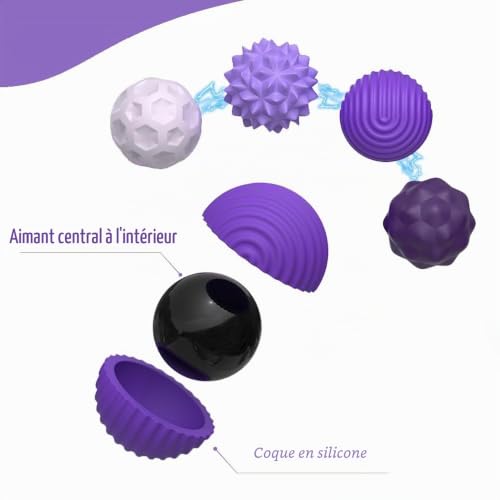 Bambebe 8 Balles Silicone Antistress Magnétiques, Boules de Décompression Sensorielle, Fidget Toys Anti-Stress et Anti-Anxiété pour Adultes et Enfant – vue 5
