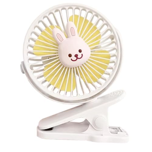 Ynnhik Ventilador portátil con clip, ventilador eléctrico para dormir al aire libre, función de rotación de 360 grados, herramienta de ventilación para asientos de coche, camas de estudiantes, cunas