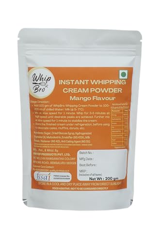 Image of WhipBro Whipping Cream Powder | Mango Flavour | Baking & Dessert Use (200 g)