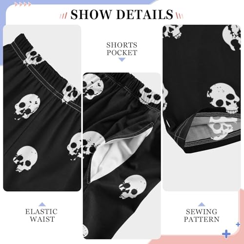 ZZXXB Skulls Boys Long Pants Soft Trousers Elastic Waist Kids Lounge Bottoms with Pockets S-XL4