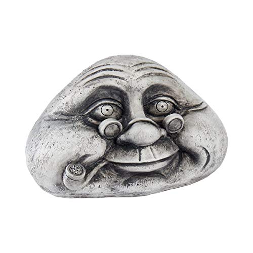 Preisvergleich Produktbild Unbekannt Deko-Stein Harald, Gartendeko, Steingesicht, Steinfigur, Beetdekoration, Steinkopf, Gartenfigur, Kunststein, 18 x 12 x 12 cm