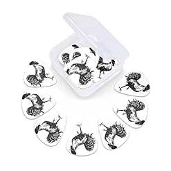 Lot de 12 médiators noirs en forme de coq pour guitare électrique et basse - Les Beatles, Paul McCartney, John Lennon, RIngo Starr, George Harrison Lot de 12 médiators noirs en forme de coq pour guitare électrique et basse – Image 6