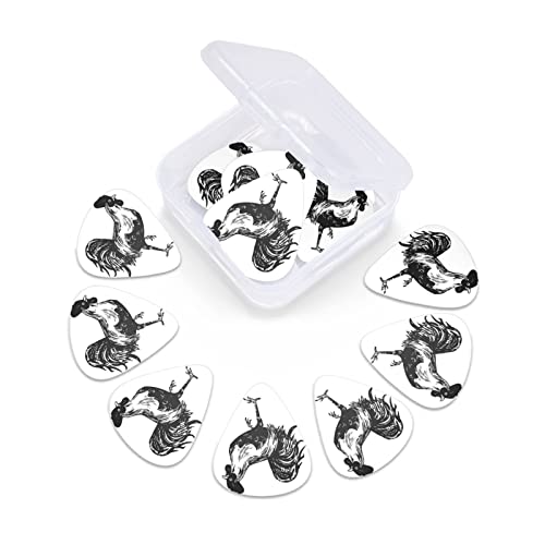Lot de 12 médiators noirs en forme de coq pour guitare électrique et basse - Les Beatles, Paul McCartney, John Lennon, RIngo Starr, George Harrison Lot de 12 médiators noirs en forme de coq pour guitare électrique et basse – Image 7