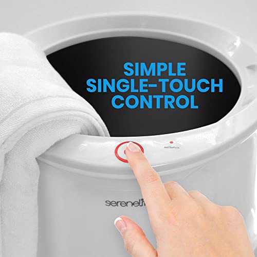 Serenelife Bucket Towel Warmers, White Large Towel Warmer For Spa And Bathroom, Luxury Towel Heater Gifts For Him & Her, Auto Shut-Off, Fits 2 Large Bath Towels, Blankets, Bathrobes, Pj's #TOP4