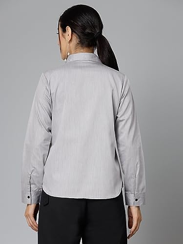 Image of Style Quotient Women Solid Chambrey Regular Formal Shirt