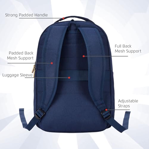 Image of Safari Dart 2 24L College backpack, 2 compartments, 17 inch laptop compatible, Smart trolley sleeve, Front pocket, college backpack bags for women and men, travel bag, Ideal for Students, Color - Blue