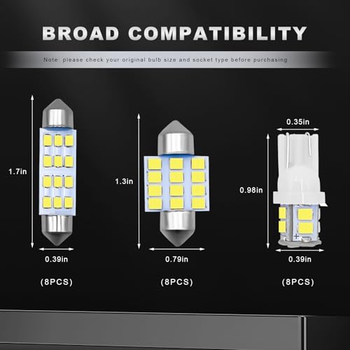 Set de 24 Lámparas LED para Auto T10 31mm 42mm 12V miniatura 2