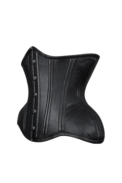 corset vogue PVC Waist Training Steel Boned Under Bust Corset for Women-picture-16