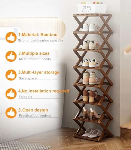 Étagère à chaussures pliable en bambou noir : la solution gain de place immédiate pour studio - 4