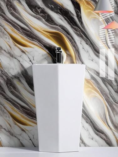Image of TEKCOOL Marble Waterproof Oil Proof Wall Paper Furniture Kitchen, Cabinets, Almirah,Tabletop,Plastic Table, WoodenTable,Wardrobe,PVCDIY Self Adhesive Sticker(60x200cm) (New Desing White Brown-4pc);