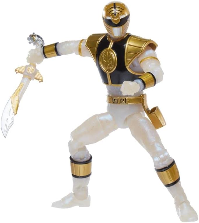 Miniatura 2 de Power Rangers Lightning Collection Mighty Morphin Metallic White Ranger Figura de acción coleccionable de 6 pulgadas con accesorios, Blanco
