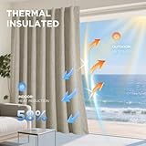 Joydeco Blackout Thermal Lined Curtains 55x96 Inch Drop 2 Panels with Back Tabs & Rod Pocket, 100% Light Blocking Linen Texture Fabric Curtain Drapes for Living Room Bedroom - Image 4