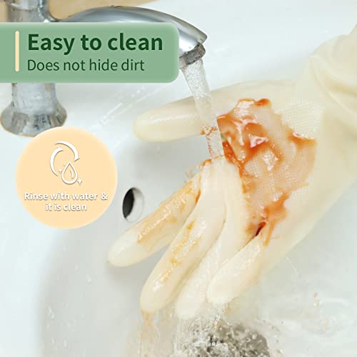 Kingfinger Nitrile Butadiene Rubber Waterproof Dishwashing Gloves For Kitchen,Precision Household Cleaning Gloves(2 Pairs Small) #TOP3