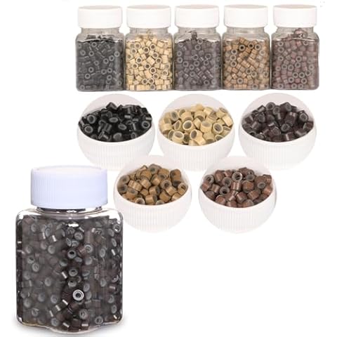 2500pcs 5mm Hair Extension Beads Multi-colored & 1000pcs 5mm Dark Brown Cover
