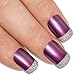 Bling Art False Nails French Fake Purple 4 Joy Squoval 24 Acrylic Medium Tips
