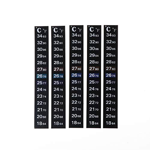 EAPTS Aquarium Thermometer Sticker,Adhesive Strip Thermometer,5 Pcs Waterproof Digital Aquarium Fish Tank Thermometer Temperature Sticker Stick-On for Aquarium Display