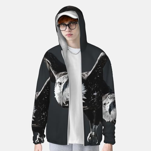 Chaqueta ligera de protección solar con capucha negra miniatura 2