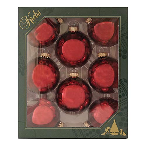 Krebs Glas Lauscha Rosenrot, Kugeln Uni 6,7 cm