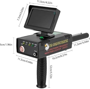 Metal Detector - Handheld High Accuracy Underground Treasure Scanner, 3D LED Display, Search Range 1-1200 Meters, Detection Depth 1-50 Meters for Finding Precious Metals