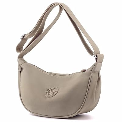 Kommodum Borsa Mezzaluna Donna Tracolla, Borsa a spalla Stile casual in Tinta unita con Tracolla regolabile, Messenger Crossbody Moon Bag per Shopping Viaggio km28 (CACHI)