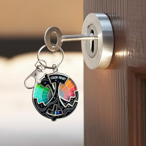 DOWNDRIFT Color Fidget Emaille Pin fidget schlüsselanhänger Schlüsselanhänger mit Drehbar Farbrad fidget toys schlüsselanhänger kinder Fidgets für Linderung Von Angstzuständen