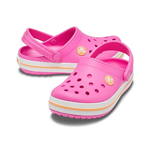 Image of crocs Electric Pink /Cantaloupe Clogs - J2 (204537-6QZ)-Kid