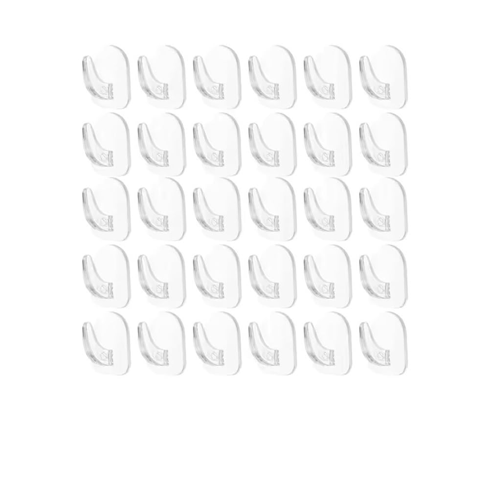 Gentryroo Men's 30Pcs Clear Square Adhesive Hook Pair Punch Free Traceless Interlocking Wall
