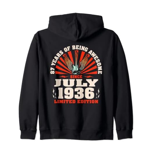 87 cumpleaños clásico para amantes de la música del guitarrista nacido en julio de 1936 Sudadera con Capucha