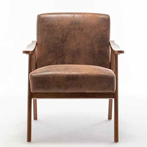 Dks Accent Chairs, Living Room Chairs With Solid Wood Frame, Mid Century Modern Chairs With Microfiber Upholstery, Reading Armchairs For Complementing Bedroom, Living Room Space (Light Brown) #TOP2