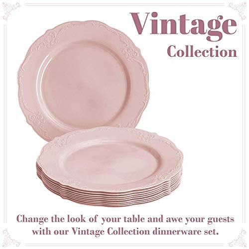 Silver Spoons Disposable Dinnerware Plates | Vintage Collection Pc, 20 Count (Pack Of 1), Blush #TOP2