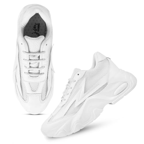 Image of JM LOOKS Women Bold Black & Beige Lightning Sneakers Shoes High-Performance, Stylish, and Built for Comfort