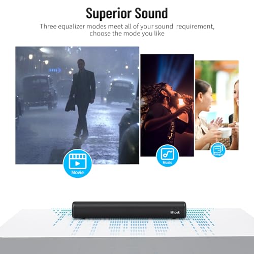 image for LITTOAK Sound Bar for TV, BT 5.0 Soundbar, 50 Watt 16 Inch Soundbars f